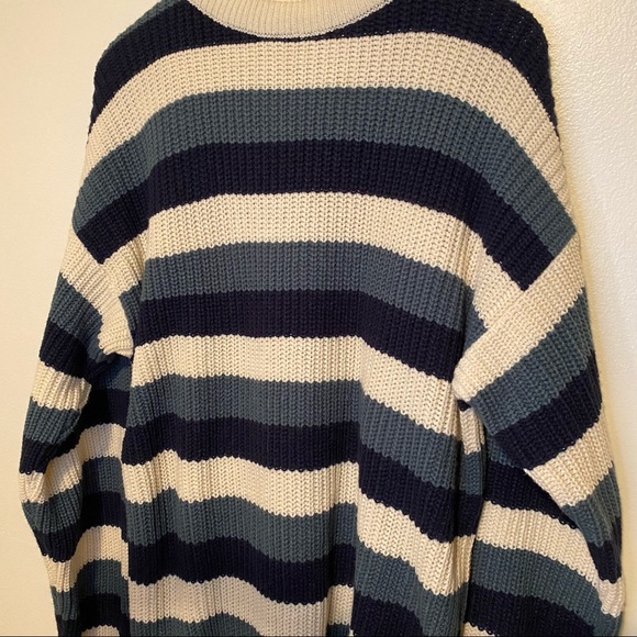 Vintage Striped Chunky Knit Pullover Sweater Size XL - Picture 5 of 8